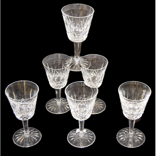 153 - A Good Lot of Six Waterford Crystal Wine Glasses