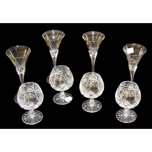 154 - A Set of Four 'Villeroy & Boch' Tall Glasses and Four Crystal Brandy Glasses