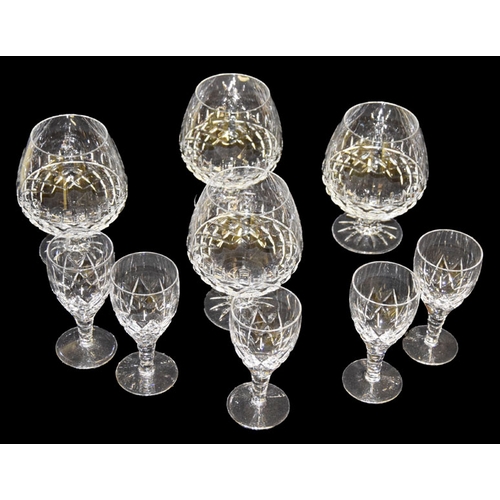 156 - Five Stuart Crystal Glasses and Four Large Galway Crystal Brandy Glasses