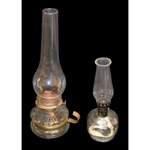 186 - Two Small Clear Glass Finger Lamps