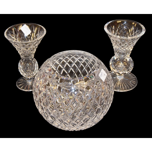 235 - Two Tyrone Crystal Vases and A Fruit Bowl