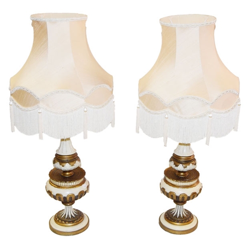 237 - A Good Pair of Tall Table Lamps and Shades