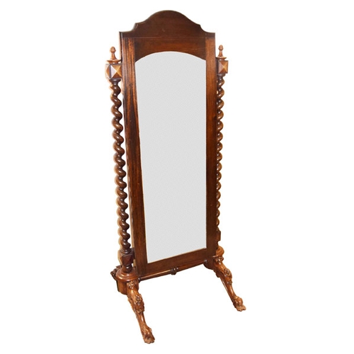 240 - A Nice Victorian Dressing Mirror, Barley Twist Columns