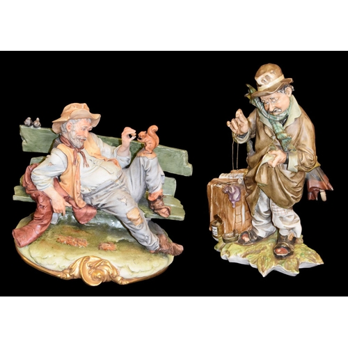 257 - Two Capodimonte Figurines 'The Old Tramp' and Another