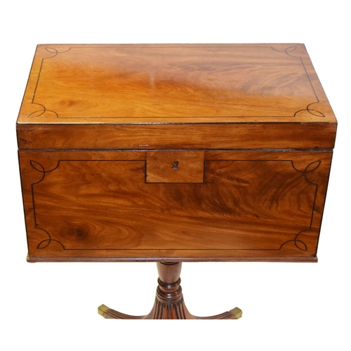 275 - A Nice Inlaid Mahogany Fitted Cellerette on Centre Pedestal