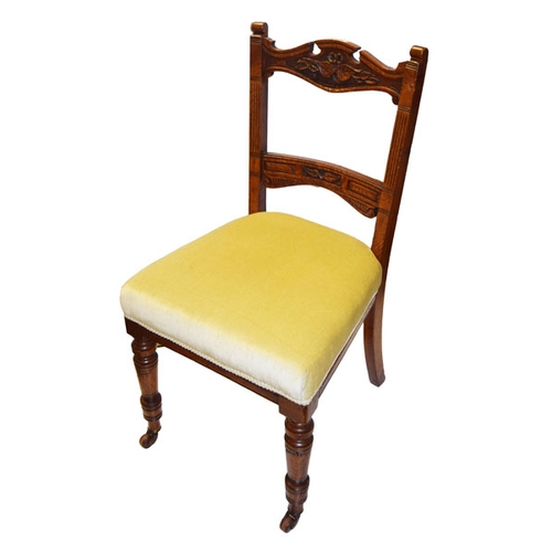 276 - A Carved Back Oak Framed Single Chair