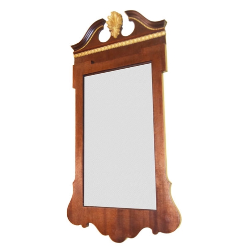 297 - A Mahogany and Gilted Shaped Side Wall Mirror