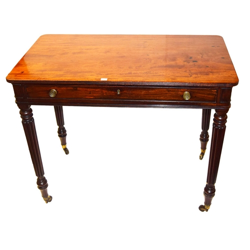 338 - A Very Nice Mahogany Side Table With Long Drawer, Signed 'Gillows of Lancaster'