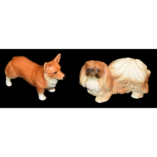 346 - A Figurine of A Pekinese and A Corgi Dog