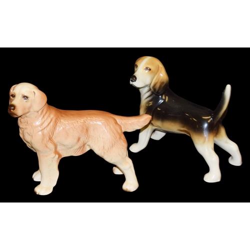 361 - A Figurine of A Labrador and Another of A Basset Hound