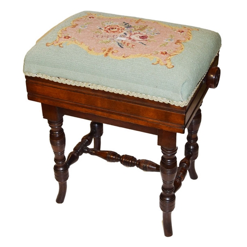 370A - A Nice Tapestry Top Rise and Fall Piano Stool