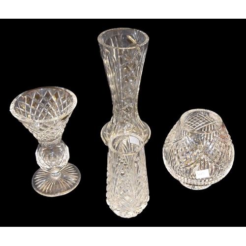 413 - A Tyrone Crystal Vase and Three Others