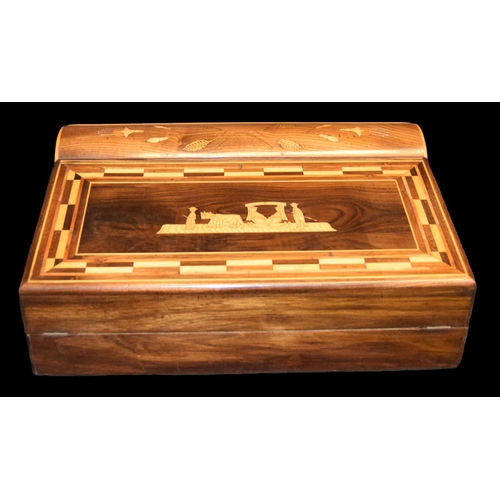 425 - A Very Fine Inlaid Writing Box, Fitted Interior