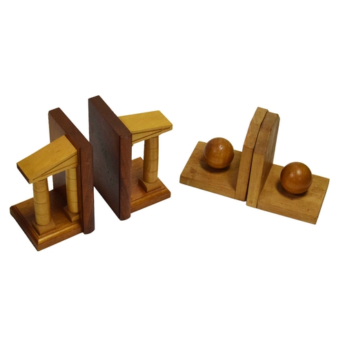 449 - Two Pairs of Wooden Bookends