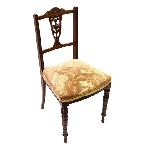 452 - A Single Carved Back Upholstered Chair