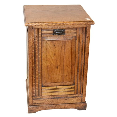 470 - An Oak Fall Front Coal Scuttle