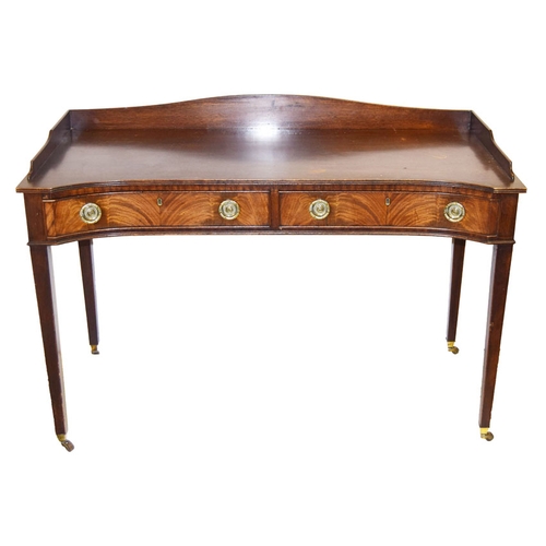 479 - A Nice Mahogany Shaped Front, Two Drawer Side Table