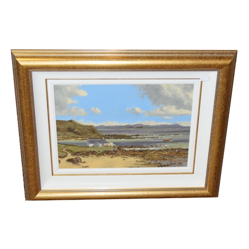 483 - A Gilt Framed Oil on Board 'Portballintrae, Co. Antrim' - D Overend