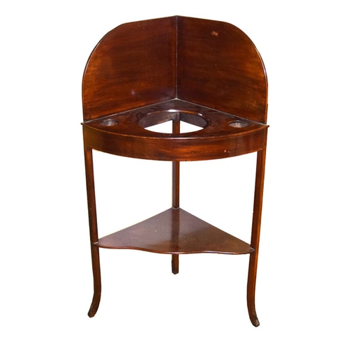 57 - A Victorian Mahogany Corner Washstand