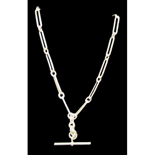 801 - A Silver Chain With T Bar