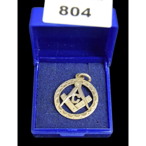 804 - An Edwardian Silver Masonic Fob, Birmingham 1907