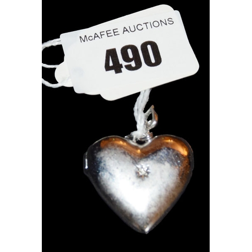 490 - A Silver Heart Pendant