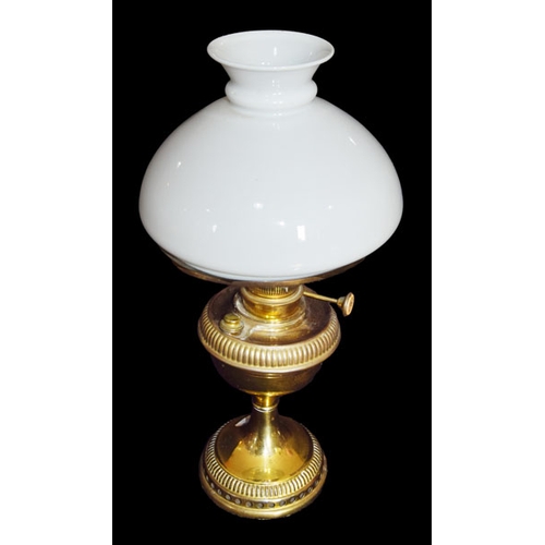 12 - A Brass Oil Lamp and Shade