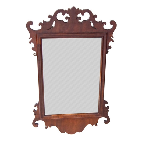 16 - A Mahogany Fretwork Wall Mirror