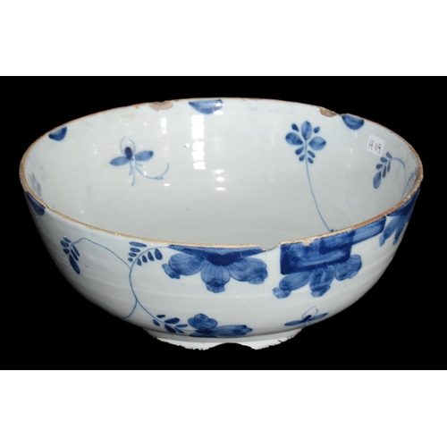 24 - An English 18th Century Delft Bowl A/F