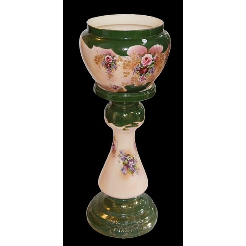 5 - A Victorian Hand Painted Jadinere on Stand