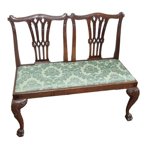 80 - A Mahogany Double Chair Back Settee