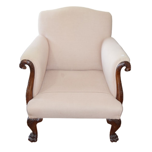 82 - A Mahogany Armchair with Carved Eagle Heads