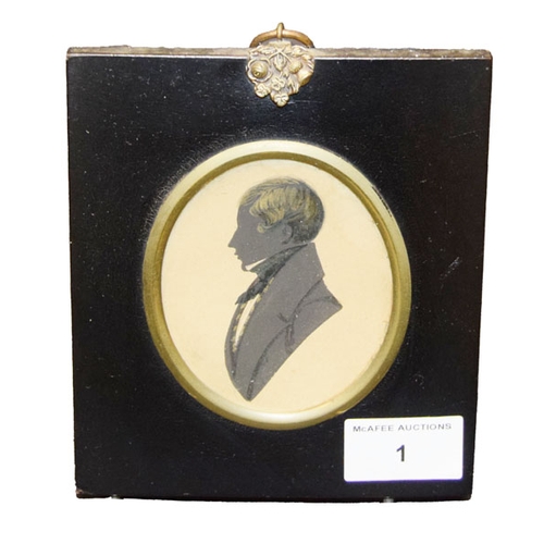 1 - An Irish Framed Silhouette 'Young Gentleman' (*Castle)