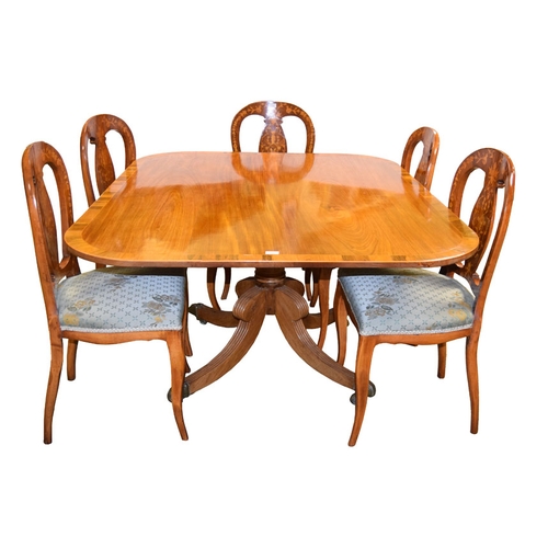 110 - A Set of Six Art Deco Inlaid Dining Chairs, Circa 1920