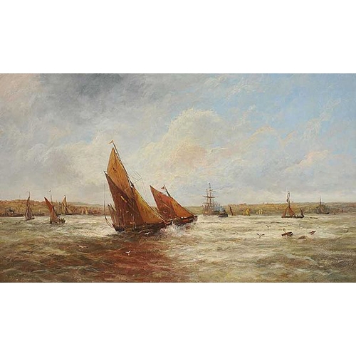 145 - An Gilt Framed Oil Painting 'Off The Irish Coast' - Edwin Hayes