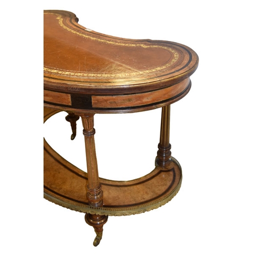 160 - A Very Fine Shaped Burr Walnut and Satin Wood Inlaid Writing Desk by Gillow & Co (serial number 9724... 