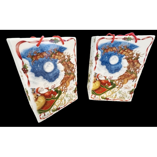 17 - Two Villeroy & Boch China Christmas Gift Bags