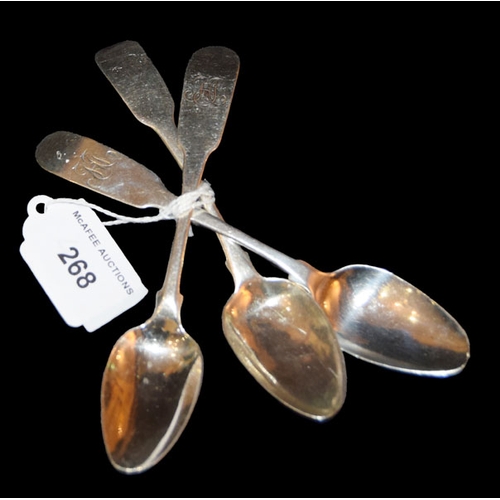 268 - A Lot of Three Silver Teaspoons, One Dublin 1811 and Two Circa 1810