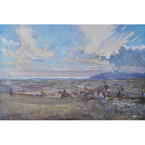 28 - A Gilt Framed Print 'Staghounds Near Drumaroad, Co.Down' - Lionel Edwards 1936