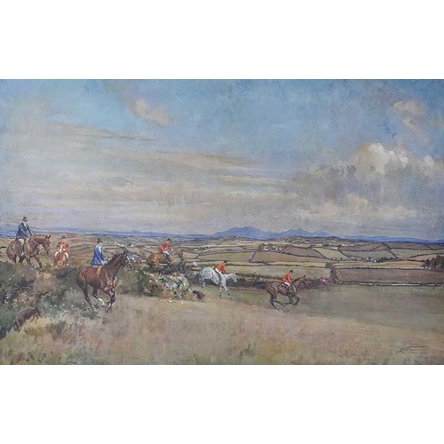 29 - A Gilt Framed Print 'Near the Sentry Box, Co.Down Staghounds - Lionel Edwards 1936