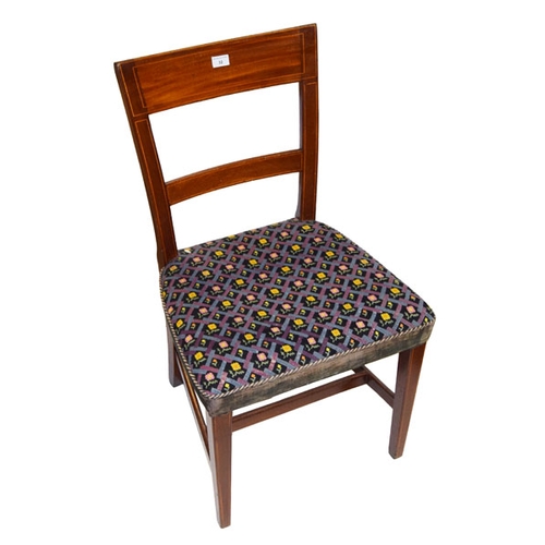 32 - An Upholstered Inlaid Wooden Chair