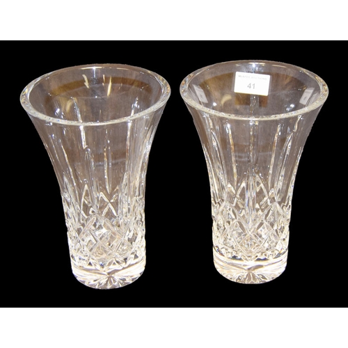 41 - A Pair of Waterford 'Lismore' Crystal Vases