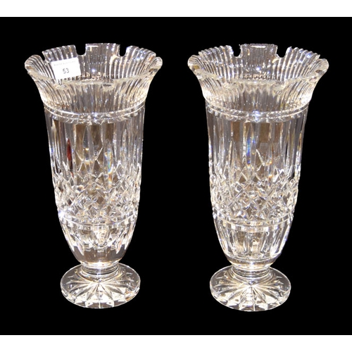 53 - A Pair of Waterford 'Lismore' Crystal Vases