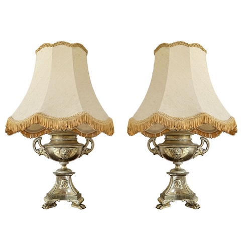 7 - A Pair of Matthew Boulton, London Smelling Stands Table Lamps with Tasselled Shades, Circa 1820