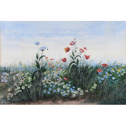 85 - A Gilt Framed Watercolour 'A Bank of Wild Flowers' - Andrew Nicholl