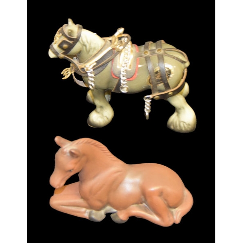 173 - A Small Clydesdale Horse Figure and another