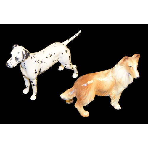 351 - A Ceramic Figure of a Dalmatian and a Lassie Dog