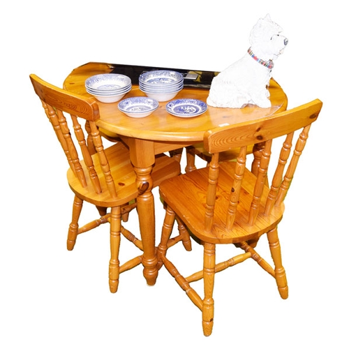 361 - A Pine Kitchen Table and Four Matching Chair Set