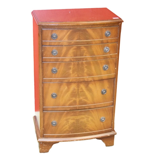 617 - A Bow Fronted Chest of Five Drawers