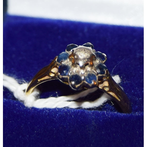 808 - An 18ct Gold Sapphire and Diamond Ring